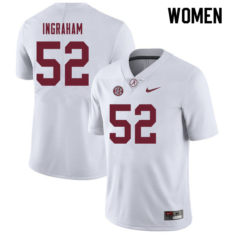 Alabama Crimson Tide Women's Braylen Ingraham #52 White NCAA Nike Authentic Stitched 2019 College Football Jersey TR16L58KR